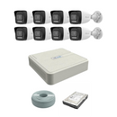 HiLook by Hikvision 2MP IP AUDIO camera kit - 8ch NVR with 8 POE - 8 x 2MP IP cameras 30m IR - 1TB HDD - 100m Cat5 cable