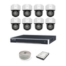 NEW! Hikvision 4MP IP Pan Tilt Camera Kit - 8ch NVR with 8 POE - 8 x 4 MP Fixed Outdoor Smart Hybrid-light PT Network Camera - 1TB HDD - 100m Cat5 cable