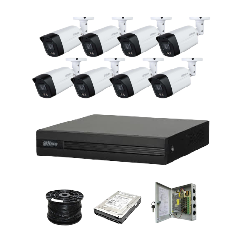 Dahua 8ch Full-Color HD Kit HD DVR x 1080p Full-Color cameras