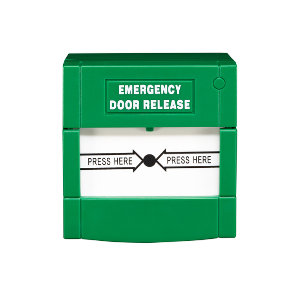 Green resettable double pole break glass