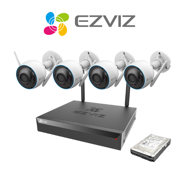 EZVIZ 3MP H3 Wireless 8 Channel Kit | 4 Cameras | 1TB HDD