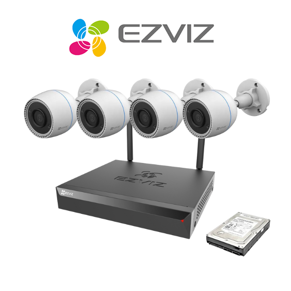 EZVIZ 3MP C3TN Wireless 8 Channel Kit | 4 Cameras | 1TB HDD