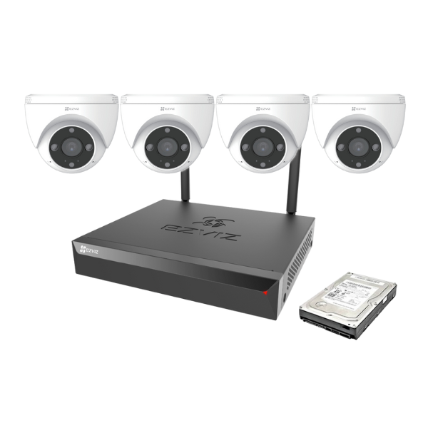 EZVIZ 3MP Wireless 8 Channel Kit | 1TB HDD | 4 Indoor Cameras