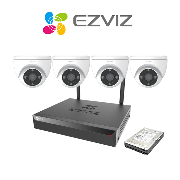 EZVIZ 3MP Wireless 8 Channel Kit | 1TB HDD | 4 Indoor Cameras