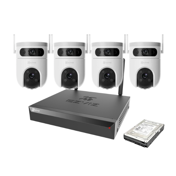 EZVIZ 3MP Wireless 4 Channel Kit | 8 Channels | 1TB HDD | 4 Pan Tilt Dual Cameras