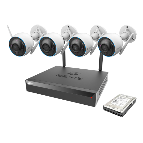 EZVIZ 3MP H3 Wireless 8 Channel Kit | 4 Cameras | 1TB HDD
