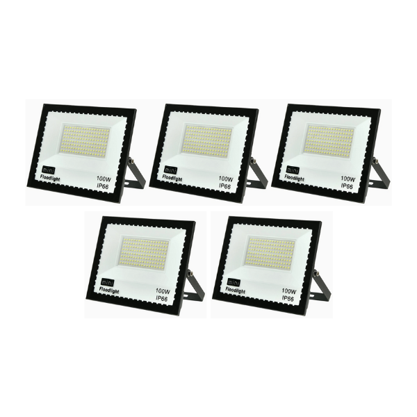 **Pack of 5** 100w LED Ultra Thin Mini Floodlight