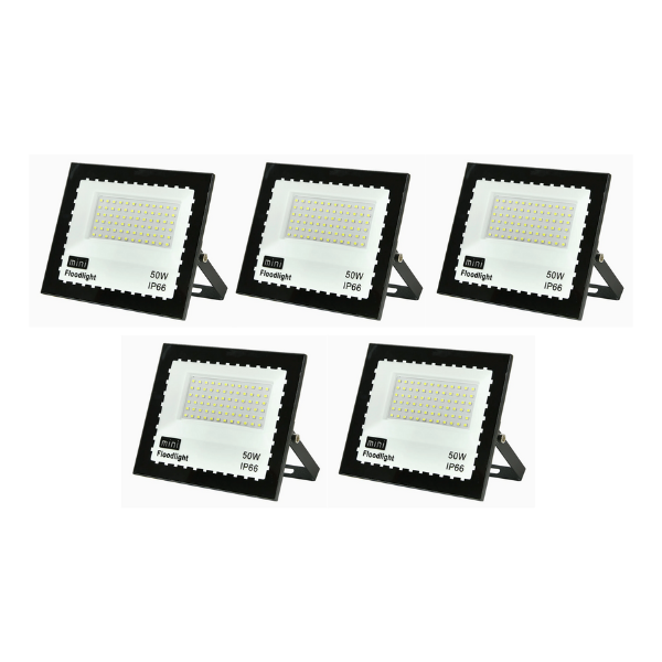 **Pack of 5** 50w LED Ultra Thin Mini Floodlight