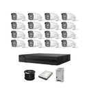 NEW!! HiLook 16ch Turbo HD kit - 16 x 5MP 3K 3K Dual Light Audio Cameras 40m - 1TB HDD - 100m Cable