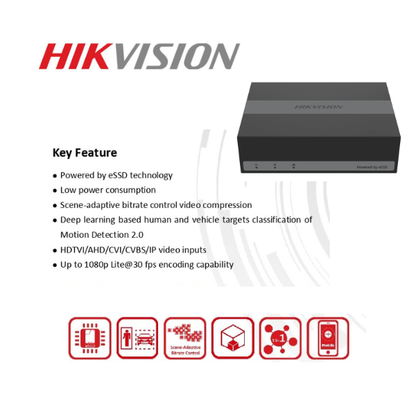 HikVision 4 Ch Turbo HD Kit - NEW 4ch eDVR - 2 x HD1080P Pan Tilt Colorvu & Audio Indoor Camera - 20M Night vision - 330GB - 100m Cable