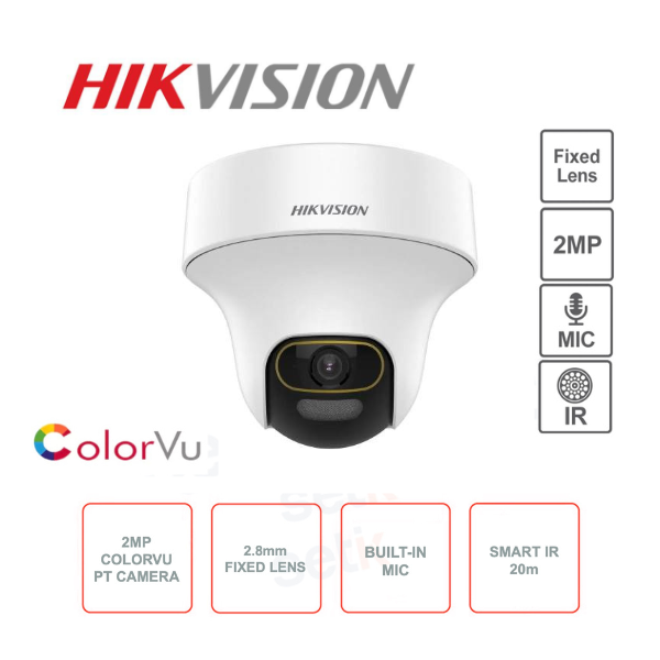 HikVision 4 Ch Turbo HD Kit - NEW 4ch eDVR - 2 x HD1080P Pan Tilt Colorvu & Audio Indoor Camera - 20M Night vision - 330GB - 100m Cable