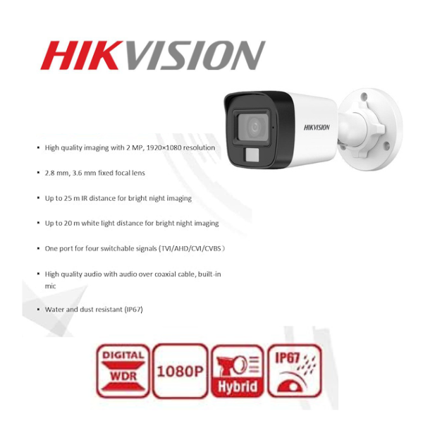 Hikvision Smart Hybrid Light 16 Channel System with 2MP **AUDIO** Cameras