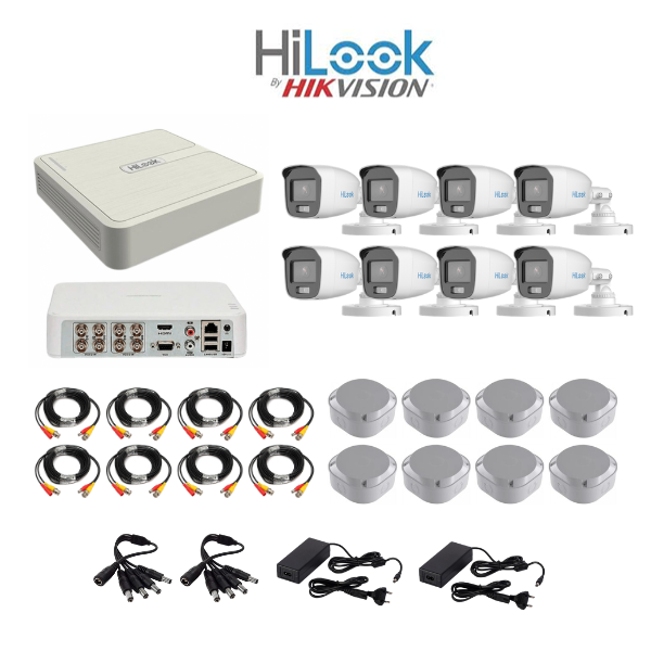 HiLook 1080P COLORVU 8 Channel DVR & 8 Bullet Cameras DIY CCTV KIT