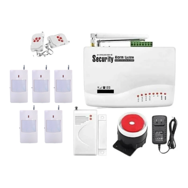 Wireless Alarm System -  5 x PIR, 1 x Gap detector