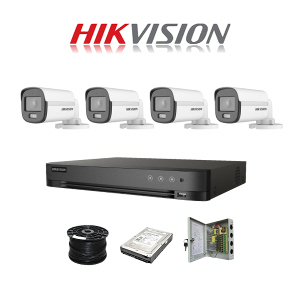 NEW! Hikvision 8 Channel 3K 5MP 20M ColorVu Kit | 4x 5MP Colorvu SMART