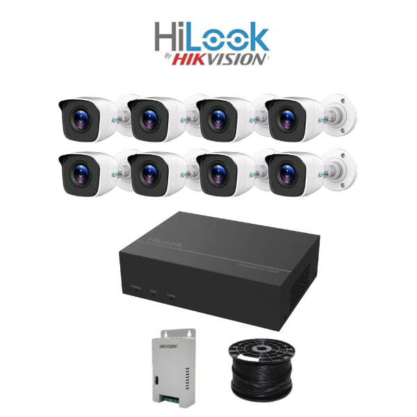 SALE! HiLook by Hikvision 8ch Turbo HD kit - NEW eDVR - 8 x HD1080P Camera - 20M Night vision 512GB HD - 100m Cable