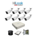 HiLook by HikVision 8 Ch Turbo HD Kit - Embedded DVR - 8 x Vari Focul HD1080P Camera - 40M Night vision - 1TB HD - 100m Cable