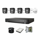 Hikvision 4ch 5MP Turbo HD kit - HD DVR - 4 x NEW! 3K 5MP Smart Hybrid Light Audio Camera - 500TB HDD - 100m Cable - 20m Night vision