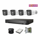 NEW! Hikvision 4ch Turbo HD kit - HD DVR - 4 x 2MP Two Way Audio & Siren - 1TB HDD - 100m Cable - 20m Night vision