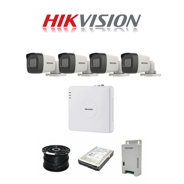 HikVision 4 Ch Turbo HD Kit - Embedded DVR - 4 x HD1080P Camera - 20M