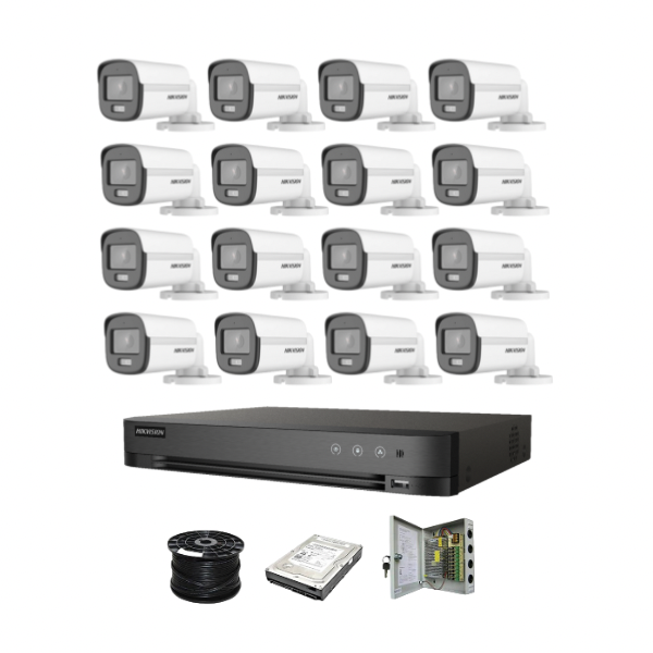 NEW! Hikvision 16 Channel 3K 5MP 20M ColorVu Kit | 16x 5MP SMART HYBRI