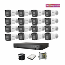 NEW! Hikvision 16ch Turbo HD kit - HD DVR - 16 x 2MP Two Way Audio & Siren Camera - 2TB HDD - 100m Cable - 20m Night vision