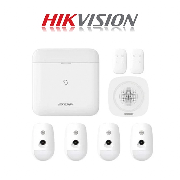 Hikvision AX Pro 64 Zone Wireless Alarm Kit | 4X Wireless PIR-CAM Detector