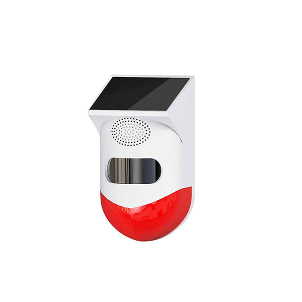 Advanced PIR Outdoor Solar Alarm with Remote Control-white
