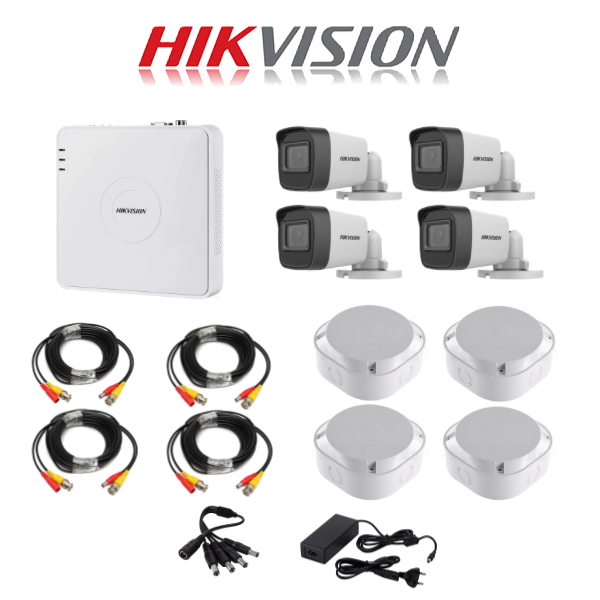 Hikvision 1080P 4 Channel DVR & 4 Bullet Cameras DIY CCTV KIT