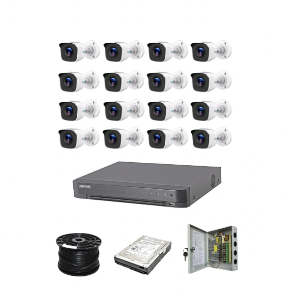 HiLook by Hikvision 16ch Turbo HD kit - 4MP HD 16ch DVR - 16 x HD 4MP Cameras - 20M Night vision - 1TB HD - 200m Cable