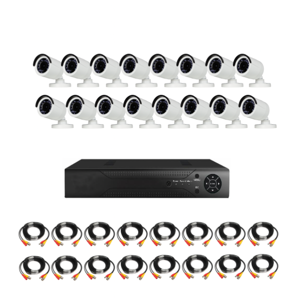 DIY 16 Channel AHD kit with 1.3MP digital camera's, 720P recording and internet remote viewing