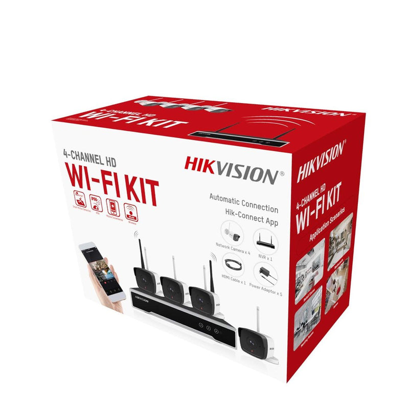 Hikvision 4ch Wireless IP kit, 4ch NVR, 4 x 2MP Wifi cameras, 1TB HDD