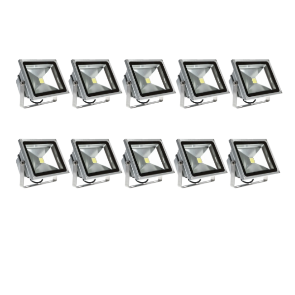 10W LED Floodlights, Pack of 10 ( R80 each )