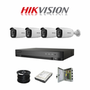 HikVision Acusense 4 Ch Colorvu HD Kit with Audio- HD DVR - 4 x HD1080P ColorVU Cameras - 40M Full Colour Night vision - 500GB HD - 100m Cable