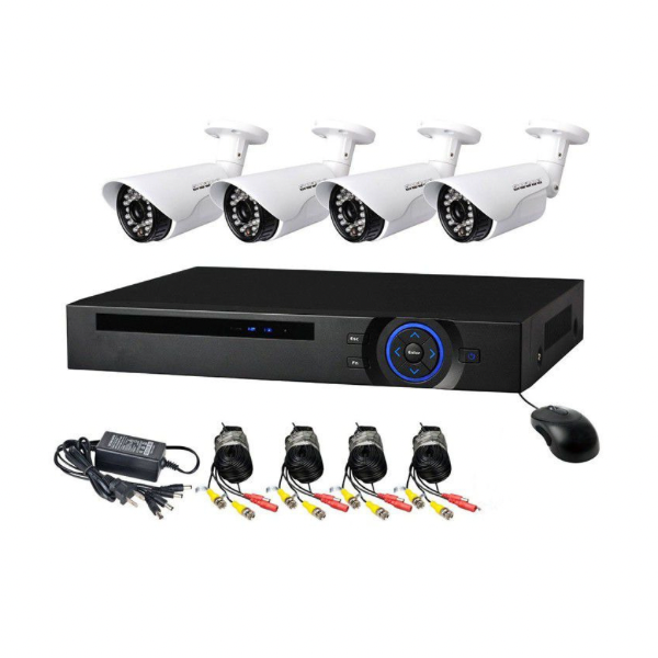 DIY 4 Channel AHD kit with 1.3MP digital camera's, 720P recording and internet remote viewing